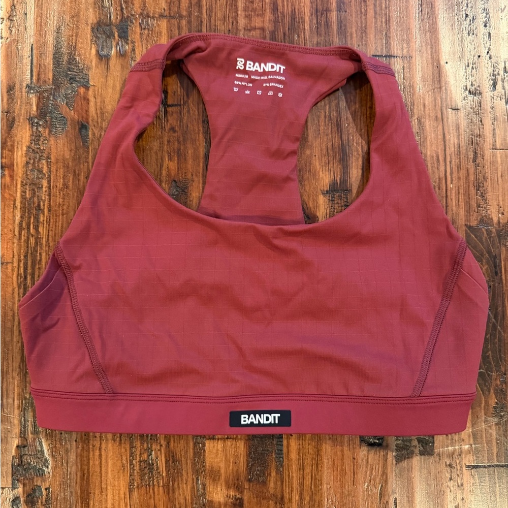 Bandit gridlock Women's Racerback Sports Bra in Burgundy